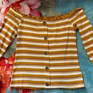 Aeropostale Off-Shoulder long sleeve crop.